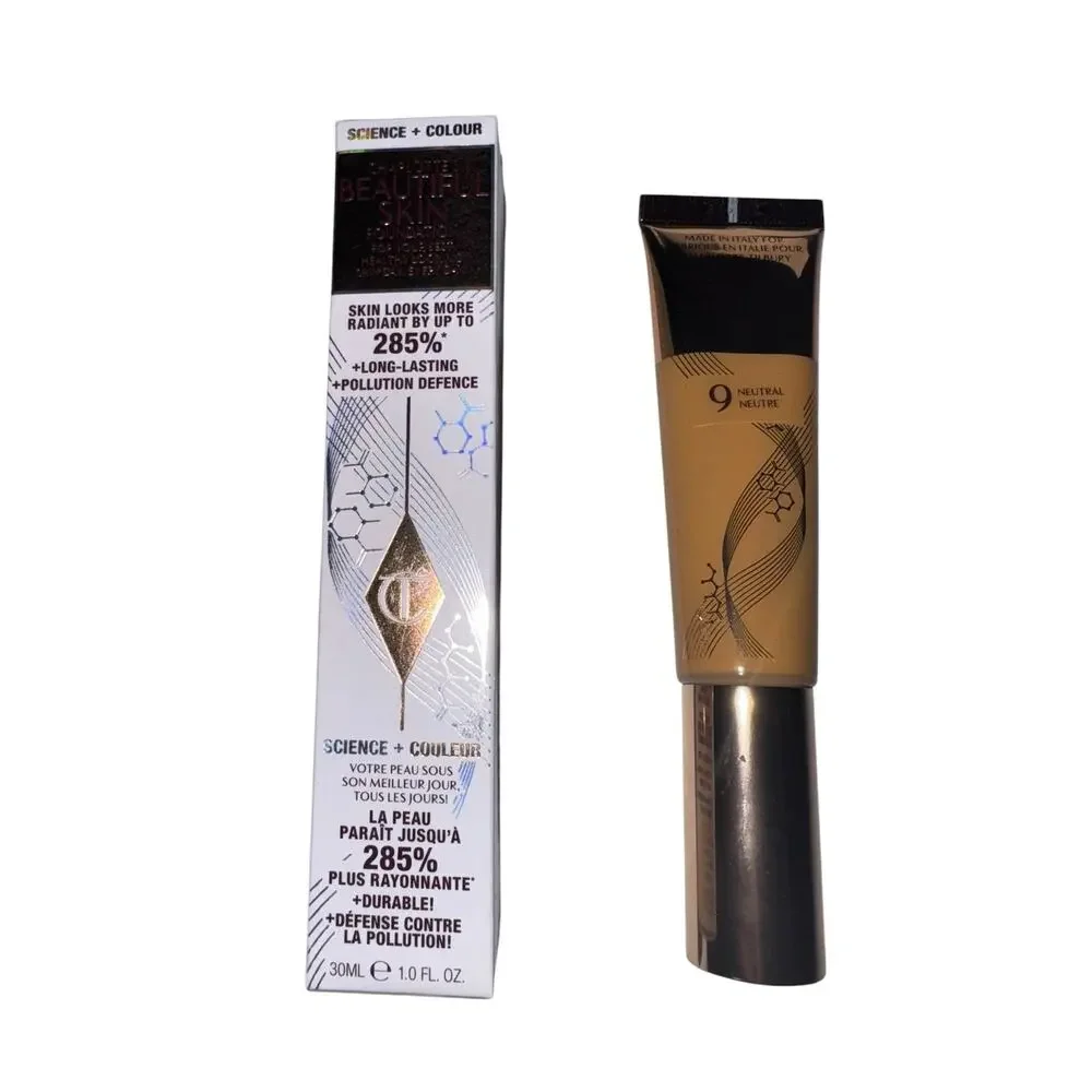 Charlotte Tilbury Beautiful Skin Foundation 9 Neutral Radiant 1 oz New Old Money